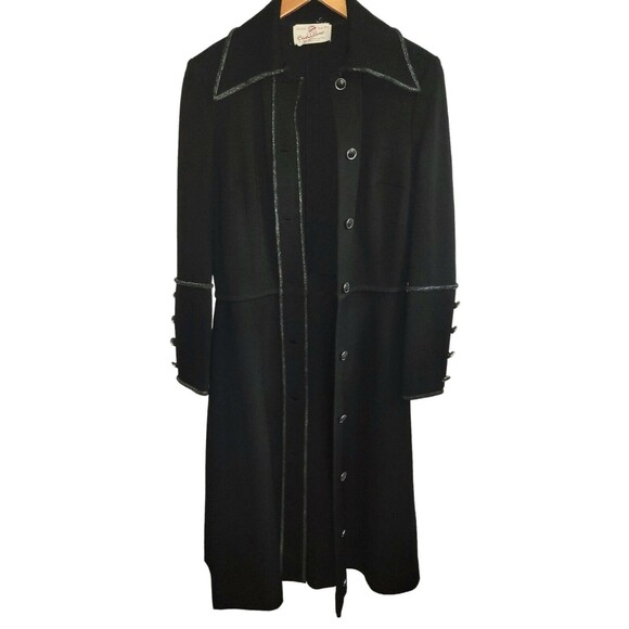 NWT Vintage Cadillac Mod 1960s Italian Pure Virgin Wool Long Black Sweater Flaws - Picture 6 of 16